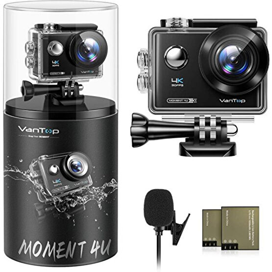 Vantop Moment 4U 4K 20 MP Su Geçirmez + Çift Batarya + 170° Geniş Açı + Eis Görüntü Stabilizasyon + Uzaktan Kumanda Aksiyon Kamera Aksiyon Kameralar Fiyatı