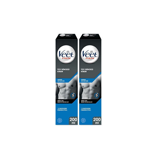 Veet Men Erkeklere Özel Tüy Dökücü Krem Hassas Ciltler 200 ml X 2 Adet Tüy Dökücüler ve Azaltıcılar Fiyatı