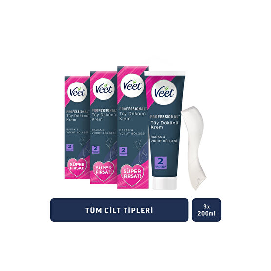 Veet Profesyonel Krem Promo Tüy Dökücü Krem 200 X 3 Tüy Dökücüler ve Azaltıcılar Fiyatı
