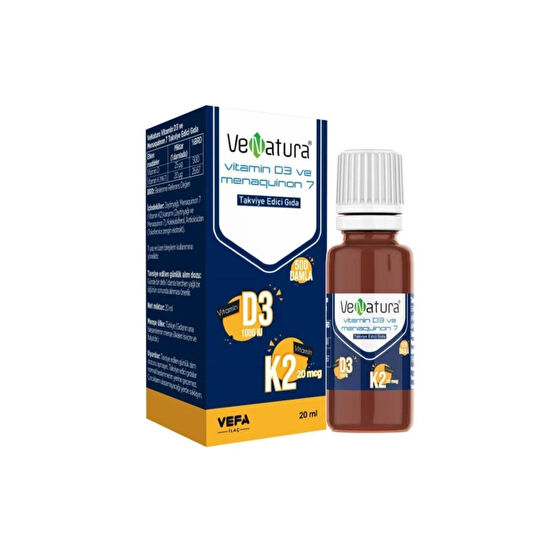 VeNatura - Vitamin D3 K2 (MENAKUİNON 7) Damla 20 ml Sağlık / Diyet Fiyatı