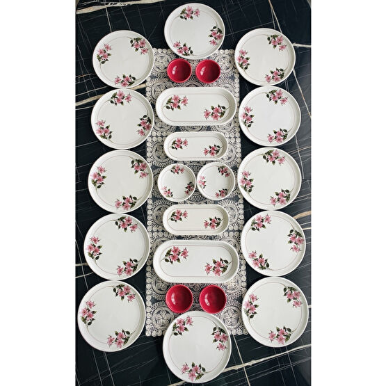 VENÜS HOME DECORATION Kar Çiçeği 12 Kişilik 22 Parça Kahvaltı Takımı Kahvaltı Takımı Fiyatı