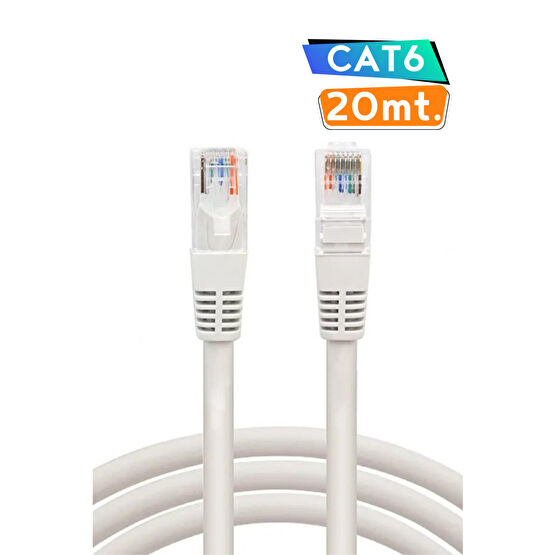 Vetech Cat6 20mt Lan Ethernet Kablosu Fabrikasyon Internet Kablo Ağ / Network Kablosu Fiyatı