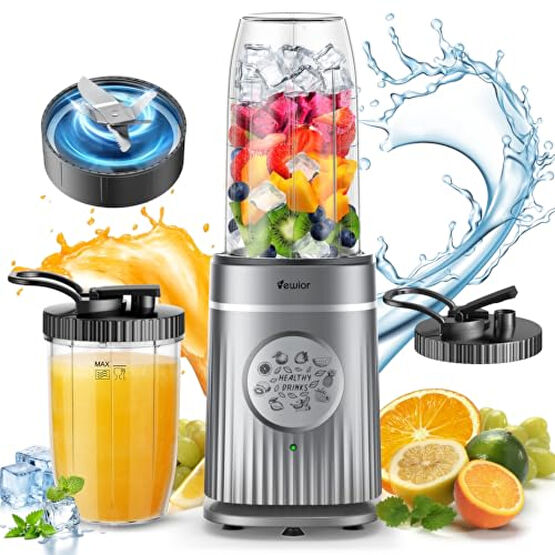 VEWIOR Smoothie Blender, 1500W Personal Blender for Shakes and Smoothies with 32 oz & 24 oz To-Go Cups, Countertop Portable Blenders for Kitchen Ideal for Frozen Juices, Baby Food, Smoothies, Sauces Blenderler Fiyatı