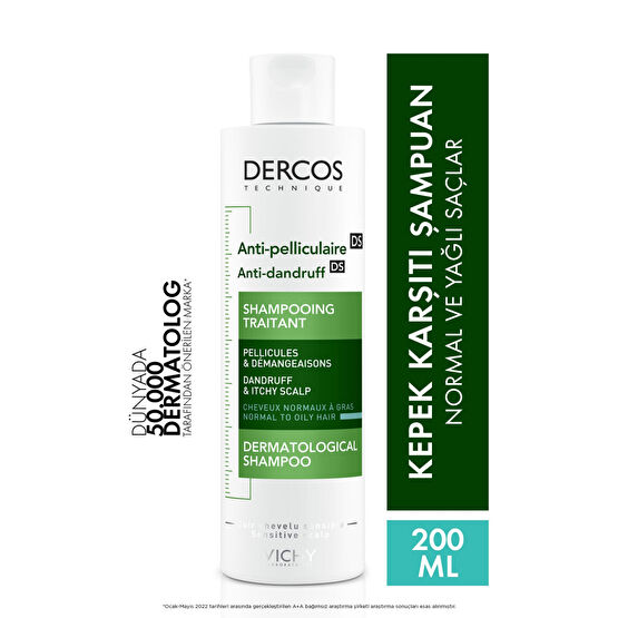 Vichy Dercos Anti-Dandruff Kepek Karşıtı Şampuan Normal & Yağlı Saçlar 200 ml