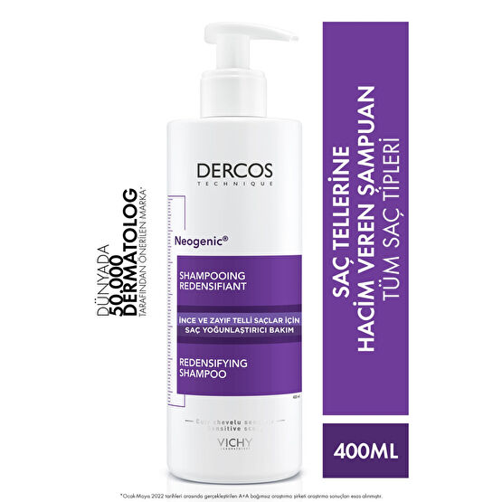 Vichy Dercos Neogenic Saçlar Tellerine Hacim Veren Şampuan 400 ml Şampuan ve Saç Kremi Fiyatı