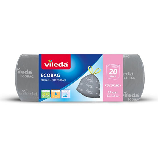 Vileda 20 Litre Küçük Boy 15'li Büzgülü Kokusuz Çöp Torbası - Small Çöp Poşetleri Fiyatı