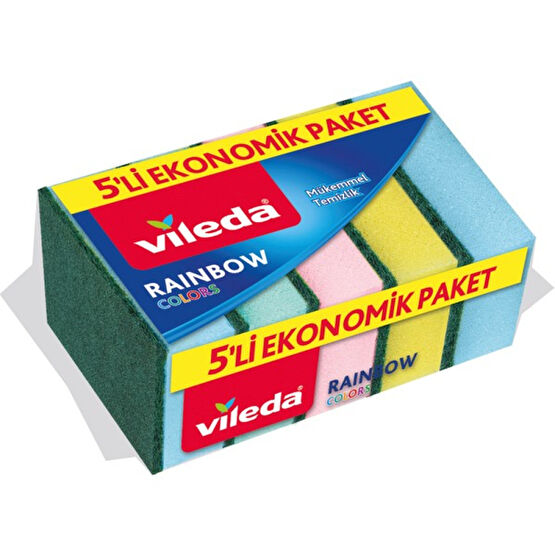 Vileda 5'li Rainbow Bulaşık Süngeri - Tekli Bulaşık Yıkama Fiyatı