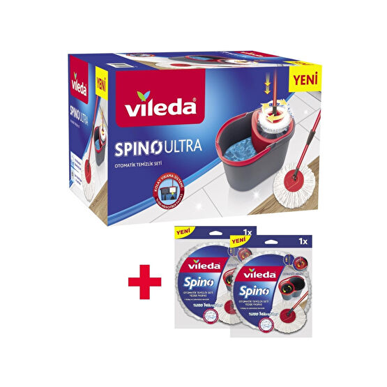 Vileda Spino Ultra Otomatik Temizlik Seti 2 Yedek Paspas