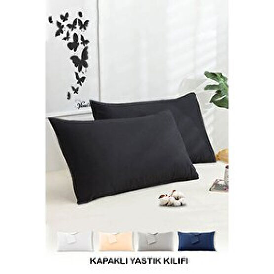 Vionel Home Pamuklu 2'li Yastık Kılıfı 50x70 Cm Düz Renk Siyah Yastık Kılıfı Fiyatı