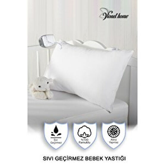 Vionel Home Sıvı Geçirmez Bebek Yastığı, Antialerjik, %100 Pamuklu, Boncuk Silikon, 250gr 35x45 cm Bebek Uyku Seti Fiyatı