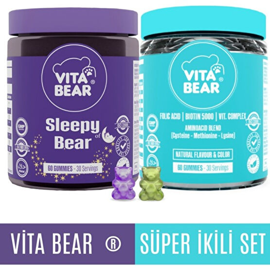 Vita Bear Vitabear Sleepy Bear 60 Adet + Strong Hair 60 Adet Saç Bakım Maskeleri & Serumlar & Spreyler Fiyatı