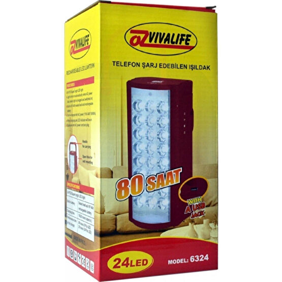 VİVA Almina 2404 Telefon Şarj Edebilen Şarjlı Işıldak 24 Led Usb 80 Saat El Feneri Fiyatı