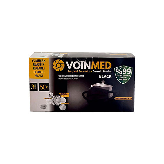 Voinmed 50'li Siyah Yeni Nesil Maske Maskeler Fiyatı