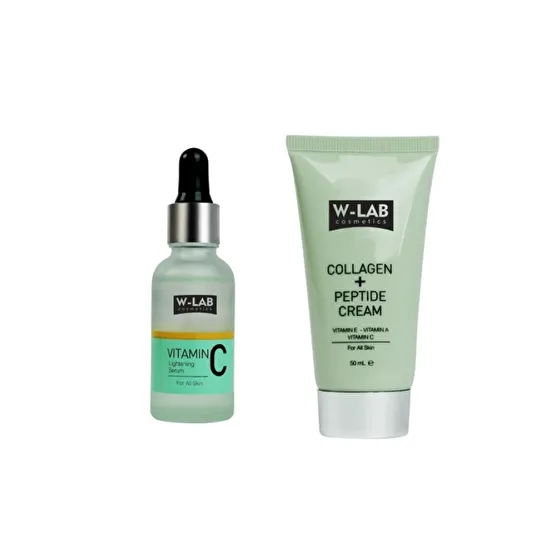 W Lab C Vitaminli Serum + Kolajen Peptit Krem Set Yüz Bakım Setleri Fiyatı