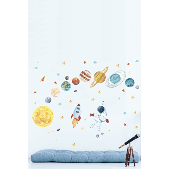 WallArts Astronot Ve Gezegenler Mega Set Duvar Sticker 120 x 120 Beden Duvar Stickerı Fiyatı