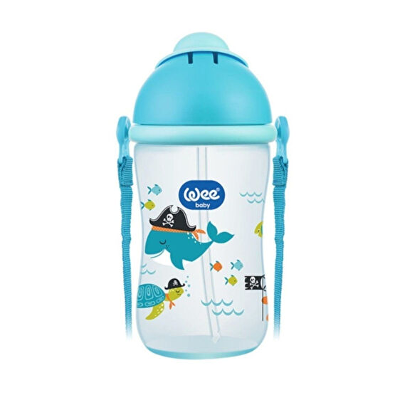 Wee Baby Akıtmaz Suluk Alıştırma Mavi Pipetli Bardak 380 ml Bebek Bardağı-Suluk Fiyatı