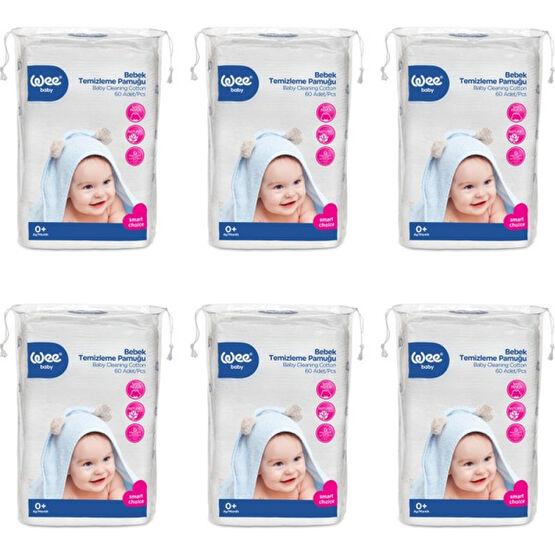 Wee Baby Bebek Temizleme Pamuğu 60'lı 6 Adet Bebek Kulak Çubuğu Fiyatı