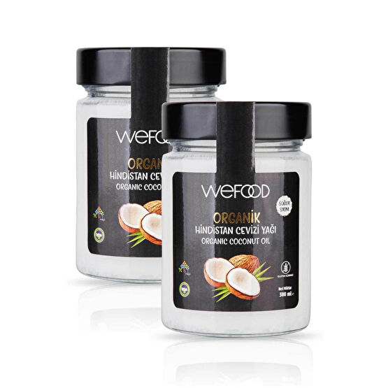 Wefood Organik Hindistan Cevizi Yağı 300 ml 2li (Soğuk Sıkım)