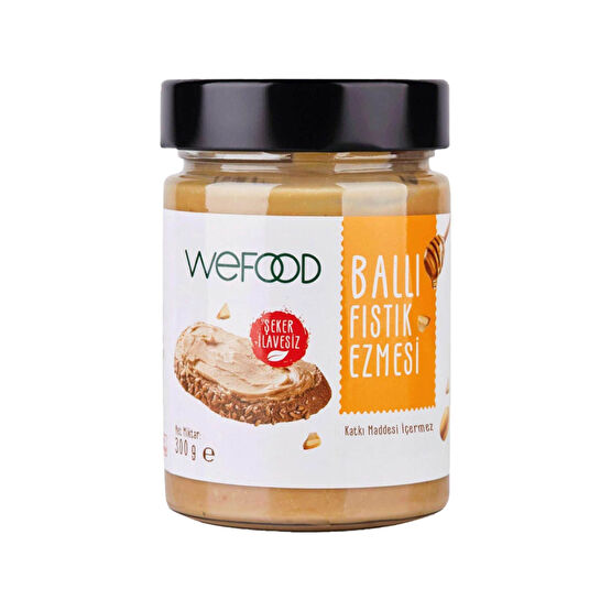Wefood Şekersiz Ham Ballı Fıstık Ezmesi 300 gr (Fıstık Parçacıklı). Sürülebilir Fiyatı