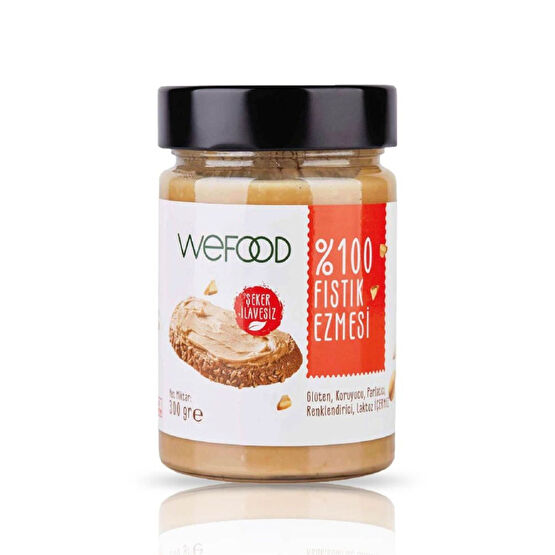 Wefood Şekersiz Sade %100 Fıstık Ezmesi 300 gr (Fıstık Parçacıklı). Sürülebilir Fiyatı