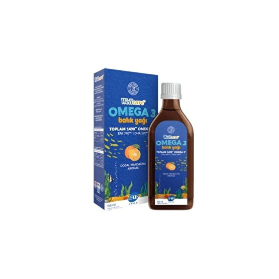 Wellcare Omega 3 Doğal Mandalina Aromalı Balık Yağı 150 ml Balık Yağı / Omega 3 - 6 - 9 Fiyatı
