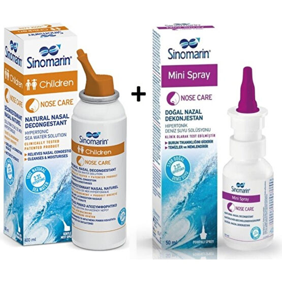 Wellcare Sinomarin Çocuklar Için Deniz Suyu Spreyi 100 Ml+Sinomarin Mini Deniz Suyu Spreyi 50 ml - Renkli Bebek Bakım Fiyatı