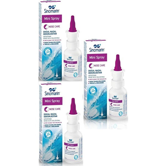 Wellcare Sinomarin Mini Deniz Suyu Spreyi 50 ml 3 Adet - Mor Burun Aspiratörü Fiyatı