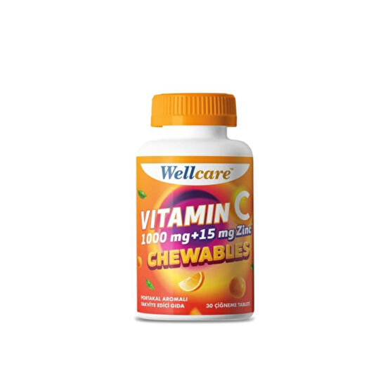 Wellcare Vitamin C 1000 Mg + Çinko 15 Mg 30 Çiğneme Tableti Kişisel Bakım Gereçleri Fiyatı