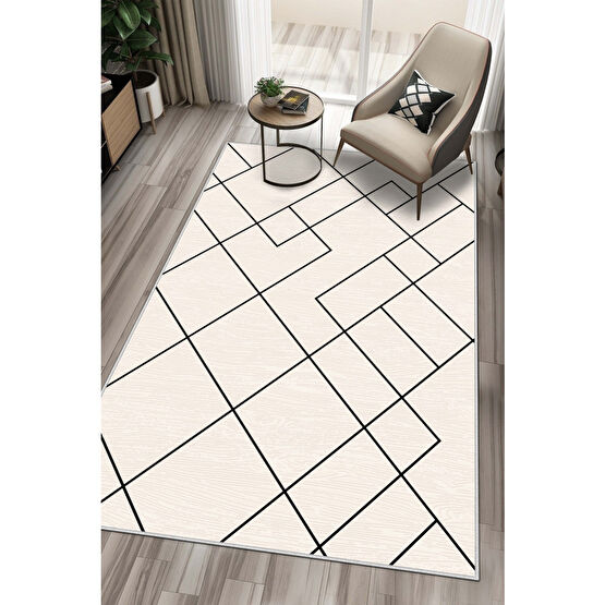 West Home Dijital Baskı Yıkanabilir Kaymaz Taban Bej Salon Halısı Mutfak Halısı Yolluk 140 x 200 Beden Kilim Fiyatı