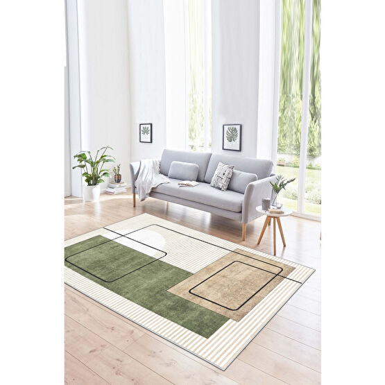 West Home Dijital Baskı Yıkanabilir Kaymaz Taban Leke Tutmaz Bej Mutfak Halısı Salon Halısı Ve Yolluk 140 x 200 Beden Kilim Fiyatı
