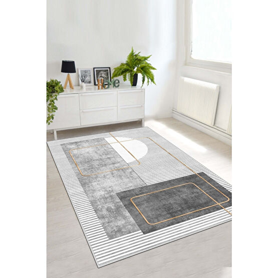 West Home Dijital Baskı Yıkanabilir Kaymaz Taban Leke Tutmaz Gri Mutfak Halısı Salon Halısı Ve Yolluk 140 x 300 Beden Kilim Fiyatı