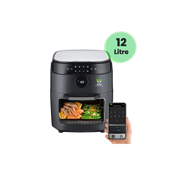 WİAMi Air Fryer 12 Litre Siyah Oven Akıllı Fritöz 5+ L Beden Fritözler Fiyatı