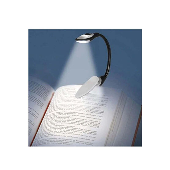 Wonderlust Kitap Okuma Işığı Klipsli Siyah 3 Led Lamba Beyaz Işık Masa Lambası Fiyatı