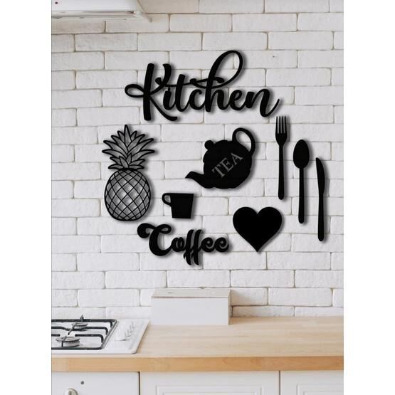Wooden Factory Kitchen 9 Parça Mutfak Lazer Kesim Ahşap Duvar Dekorasyon Ürünü