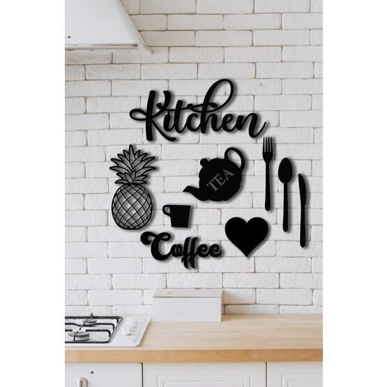 Wooden Factory Kitchen 9 Parça Mutfak Lazer Kesim Ahşap Duvar Dekorasyon Ürünü