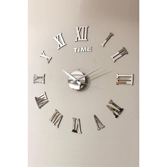 Wooden Factory Time Collection 3d Roma Rakamlı Duvar Saati (GÜMÜŞ) Duvar Saati Fiyatı