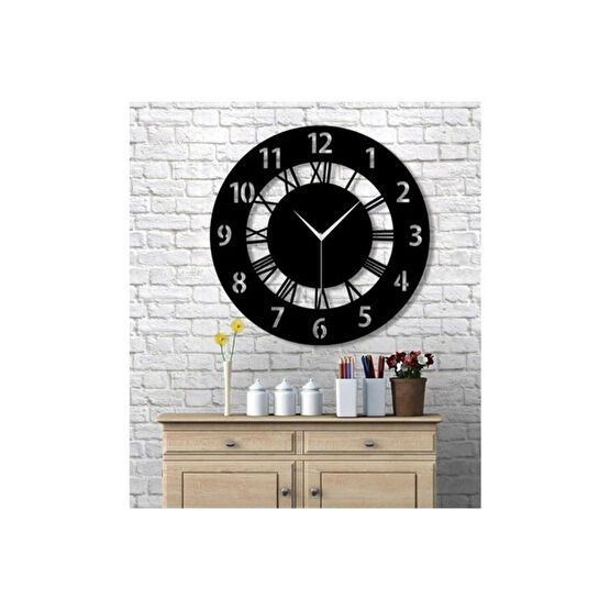 Wooden Factory Time Collection Latin Ve Roma Rakamlı Ahşap Dekoratif Duvar Saati (siyah) Duvar Saati Fiyatı