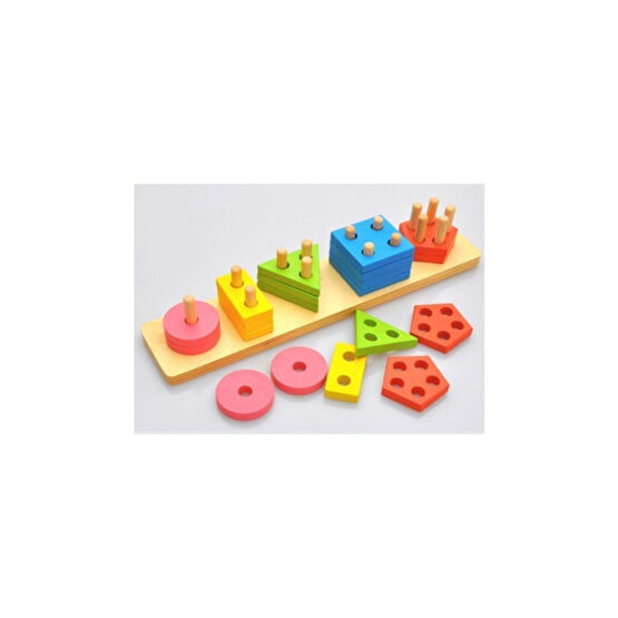 Wooden Toys Ahşap 5li Geometri Geçirme Ahşap Oyuncaklar Fiyatı