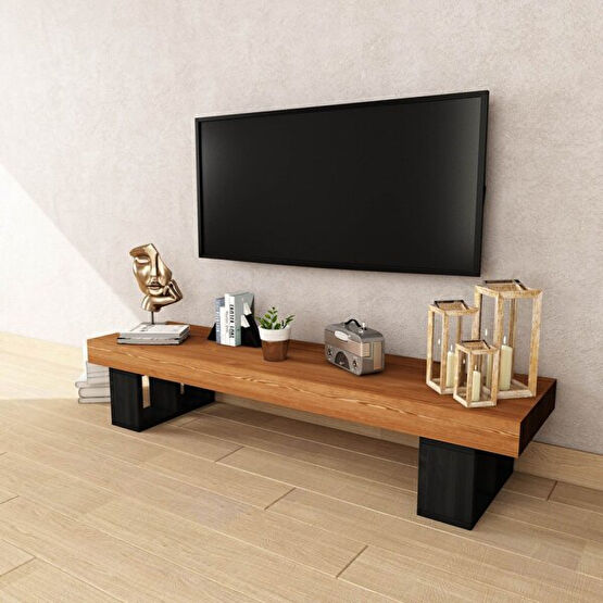 Woodesk Cpt8004-150 150x40 CM Masif Ağaç Tik Renk TV Sehpası Tv Ünitesi / Sehpası Fiyatı