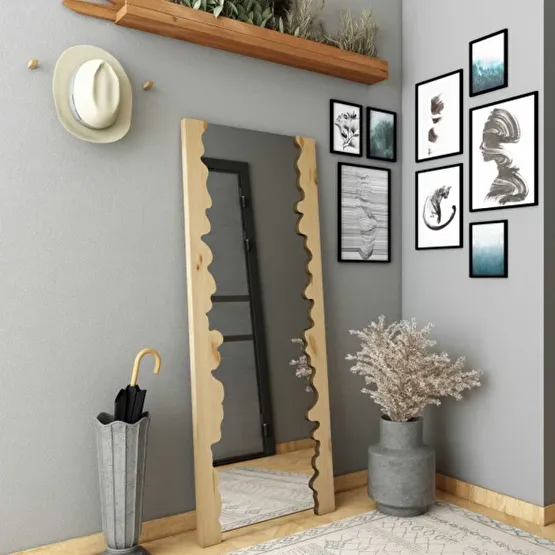 Woodesk Miral Masif Agac Natural Renk 150X60 Boy Aynasi Cpt2332-150 Yemek Odası Takımı / Seti Fiyatı