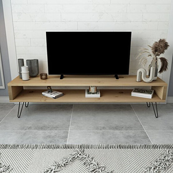 Woodesk Roma Cpt8008-170 Masif Ağaç 170x40 CM Natural TV Sehpası Tv Ünitesi / Sehpası Fiyatı