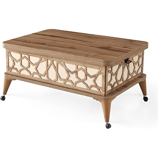 Woodhub Dikdörtgen Tekerlekli Akıllı Sehpa, Sihirli Sehpa, Orta Sehpa, Laptop Masası Suntalam Kahverengi - 0 Orta Sehpa Fiyatı