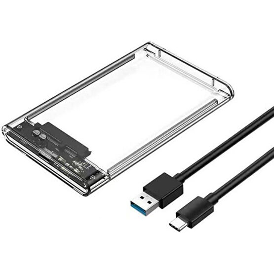 Wozlo 2.5 USB 3.0 Type C 3.1 Harici SSD HDD Kutusu - Harddisk Sata Kutu - Şeffaf HDD Kutuları Fiyatı