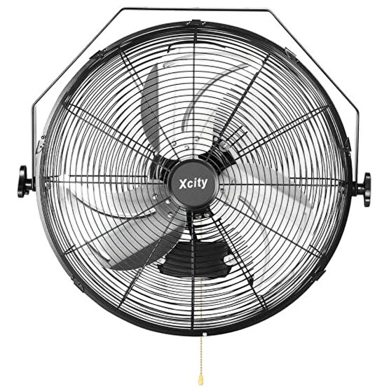 Xcity 18 Inch Garage Wall Mount Fan, 3-speed High Velocity Metal Industrial Fan, Adjustable Tilt, 4200 CFM Aluminum Blades for Warehouse Workshop Greenhouse Commercial Vantilatörler Fiyatı