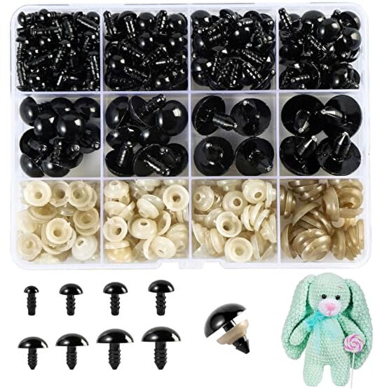 XKDOUS 6-18 mm, 8 Sizes Safety Eyes for Crocheting, Crochet Eyes for amigurumi, Stuffed Animal Doll Eyes for DIY Crafts Bebek Oyuncakları Fiyatı