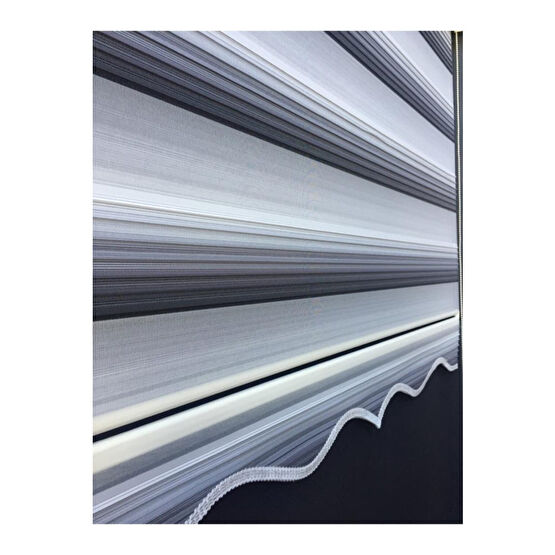 yağmur zebra Gri Renk Geçişli Zebra Stor Perde (Etek Dilimli) 130 x 250 Beden Stor Perde Fiyatı