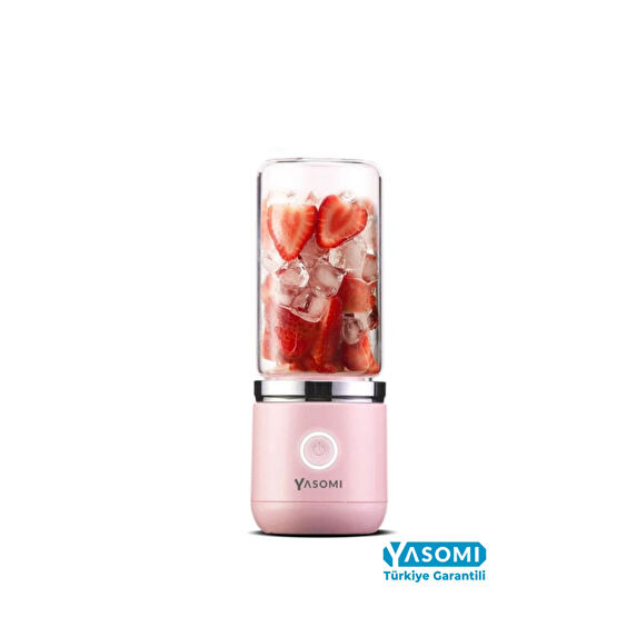 Yasomi Taşınabilir Kablosuz Şarjlı Cam El Blenderi Pembe ( Türkiye Garantili)