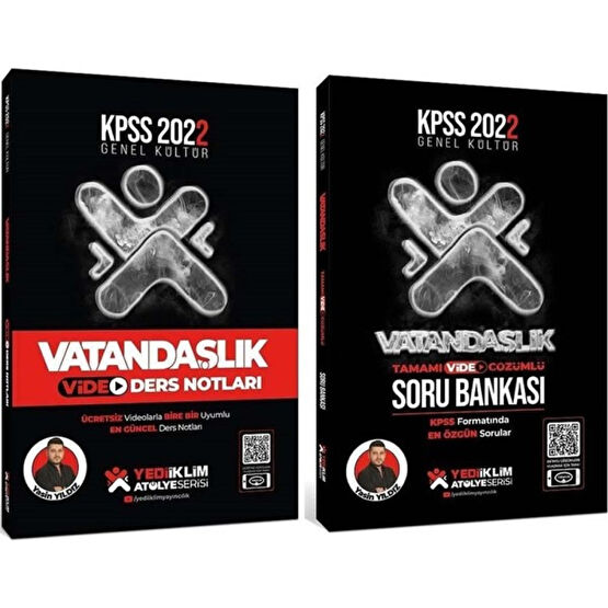 Yediiklim Yayınları 2022 KPSS Vatandaşlık Atölye Serisi Video Ders Notları+Soru Bankası Seti KPSS Fiyatı