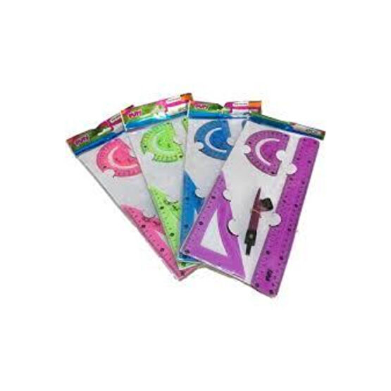 Yıldızlar Elastik Çizim Takımı 30cm Pergelli Cetvel Seti Cetvel Fiyatı