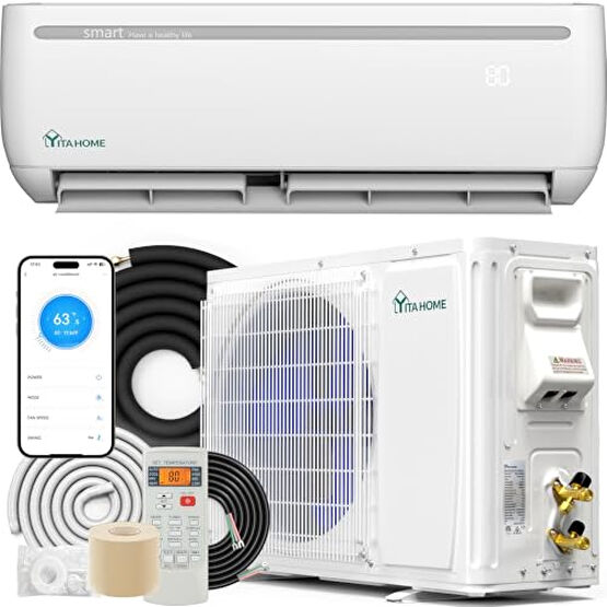 YITAHOME 24000 BTU Mini Split Air Conditioner Heat Pump System, Wifi Enabled 18.5 SEER2 208-230V Ductless AC Cool Up to 1500 Sq. Ft, Compatible with Alexa, Complete Installation Kit, White Klimalar Fiyatı